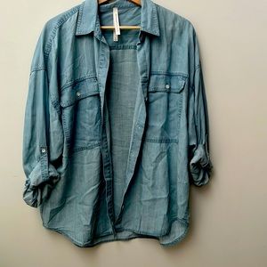 The Group BABATON soft pearl button up utility shirt